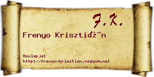 Frenyo Krisztián névjegykártya